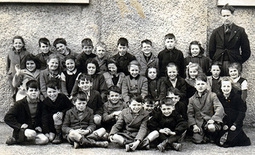 Pupils from Termonfeckin National School with school principal, Mr Donal McGinley (circa. 1945)